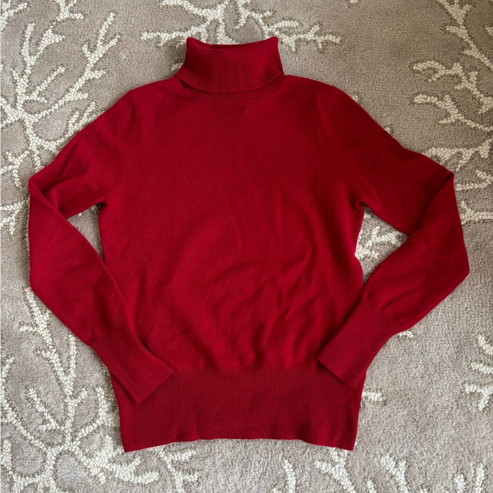 Neiman Marcus Vibrant Red Turtleneck Sweater